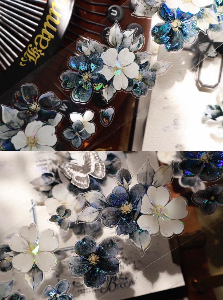 贝壳光 黑白叙语 ダイカット加工 5.5cm×6m 120cm/loop 海外マスキング
