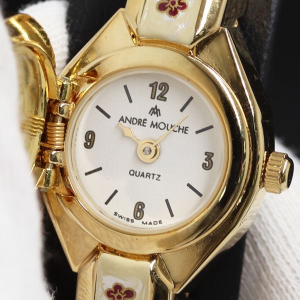 アンドレムッシュ QZ 白文字盤 バングルウォッチ レディース腕時計 KRH