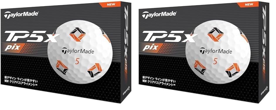 TaylorMade テーラーメイド 日本 TP 5 x Pixシリーズ 2025 ゴルフボール 1ダース 入 × 2 ホワイト 2ダース pix