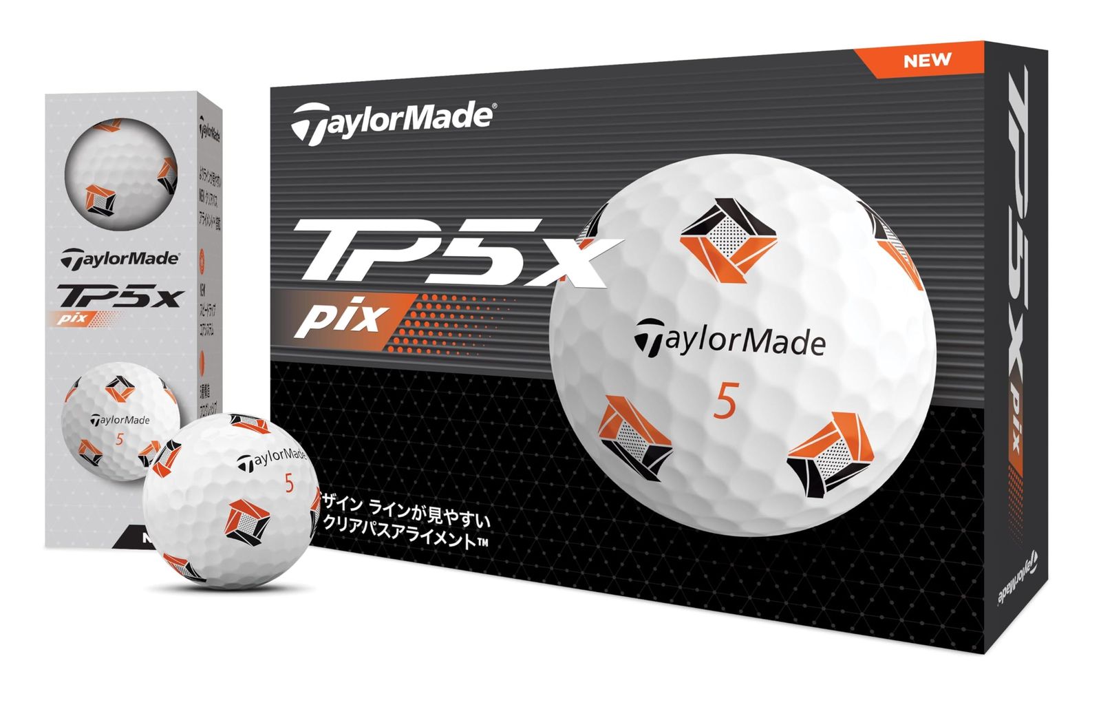 TaylorMade テーラーメイド 日本 TP 5 x Pixシリーズ 2025 ゴルフボール 1ダース 入 × 2 ホワイト 2ダース pix