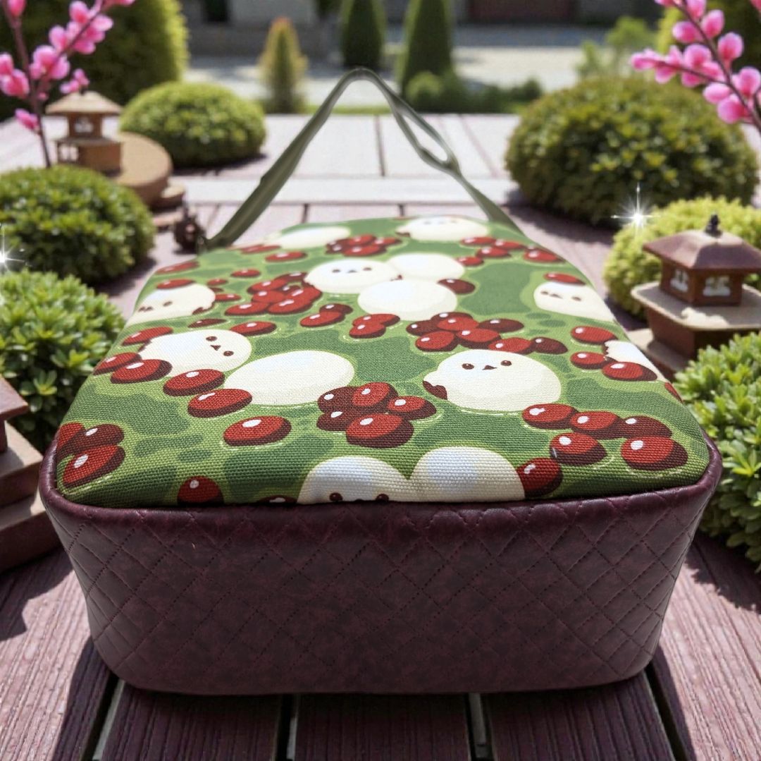 シマエナガ❤抹茶白玉ぜんざい❤ハンドバッグ❤ハンドメイド ショルダーバッグ 抹茶ぜんざい 白玉 シマエナガ 和風 - メルカリ