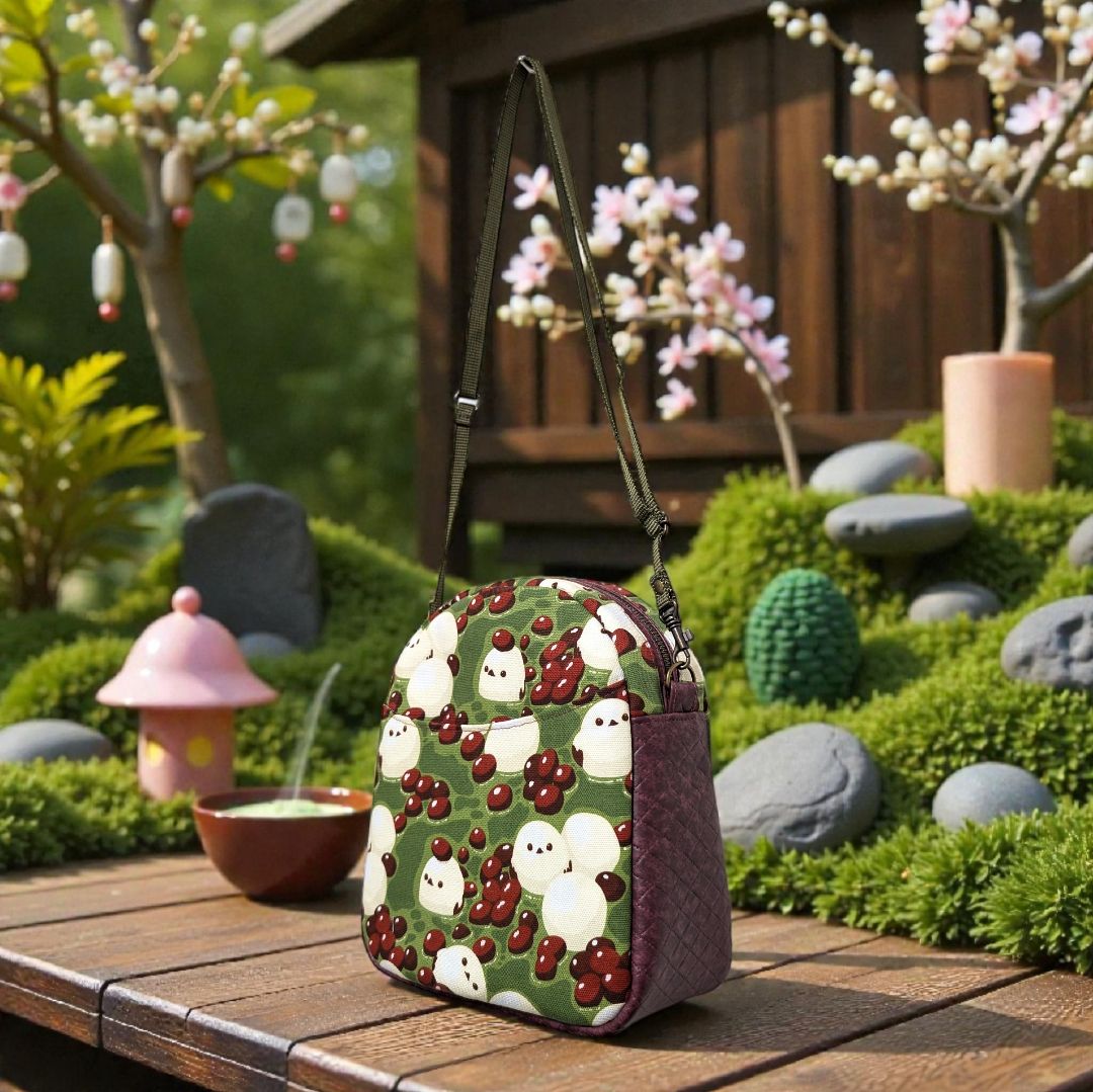 シマエナガ❤抹茶ぜんざい❤ショルダーバッグ❤ハンドメイド ショルダーバッグ 抹茶ぜんざい 白玉 シマエナガ 和風 - メルカリ