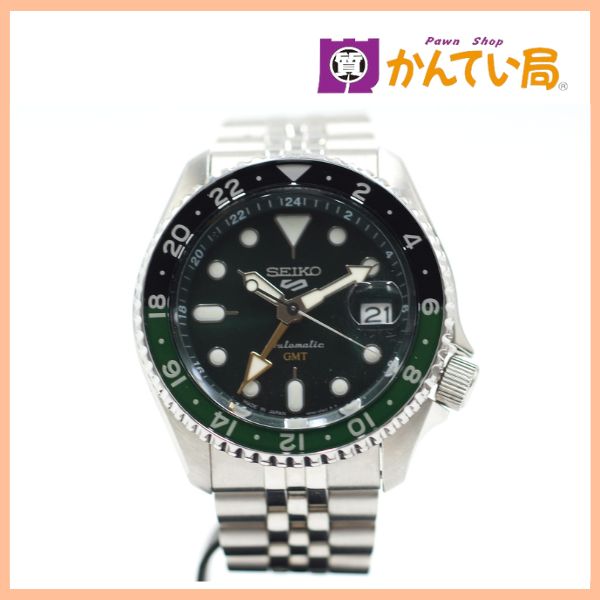 SEIKO セイコー 5 スポーツ GMT 4 R 34-00 A 0 SBSC 019 自動巻き 100 m防水 ステンレススチール メンズ