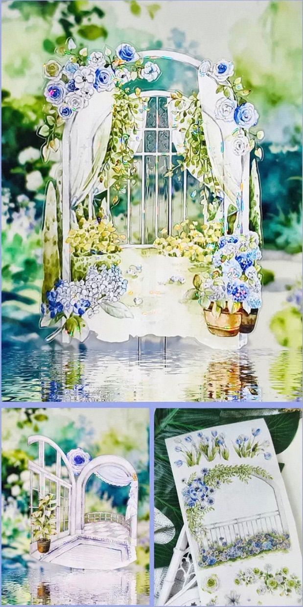  贝壳光 花与窗 ダイカット加工 7 5 cm m 125 loop 海外マスキングテープ 海外マステ 窓 花 マスキングテープ テープ マスキングテープ