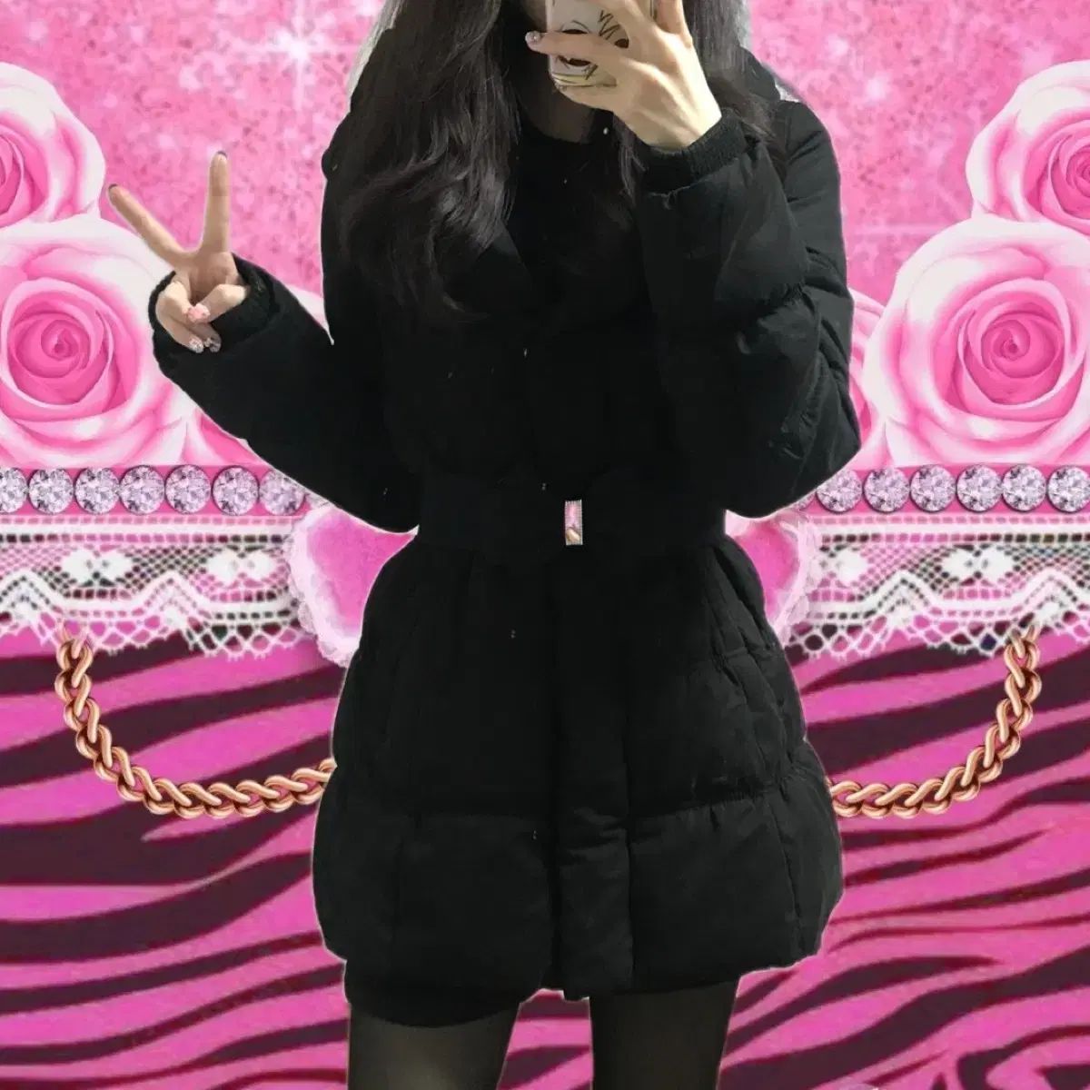 ヴィンテージ ブラック リー リボンダウン 姫ギャル ロギャル 姉ギャル 公겜女子 ギークシック