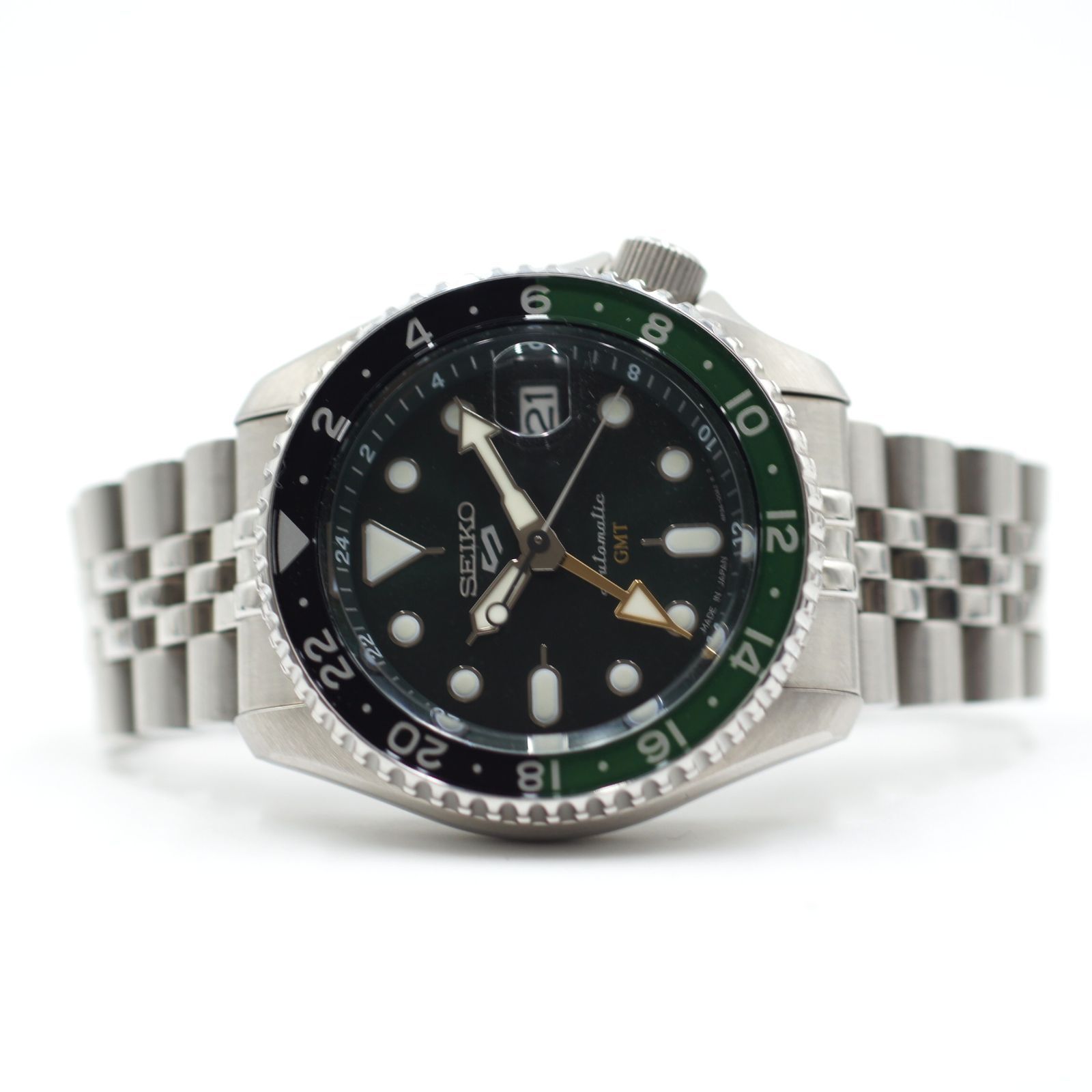  SEIKO セイコー 5 スポーツ GMT 4 R 34 00 A 0 SBSC 019 自動巻き 100 m防水 ステンレススチール メンズ 金属ベルト 時計