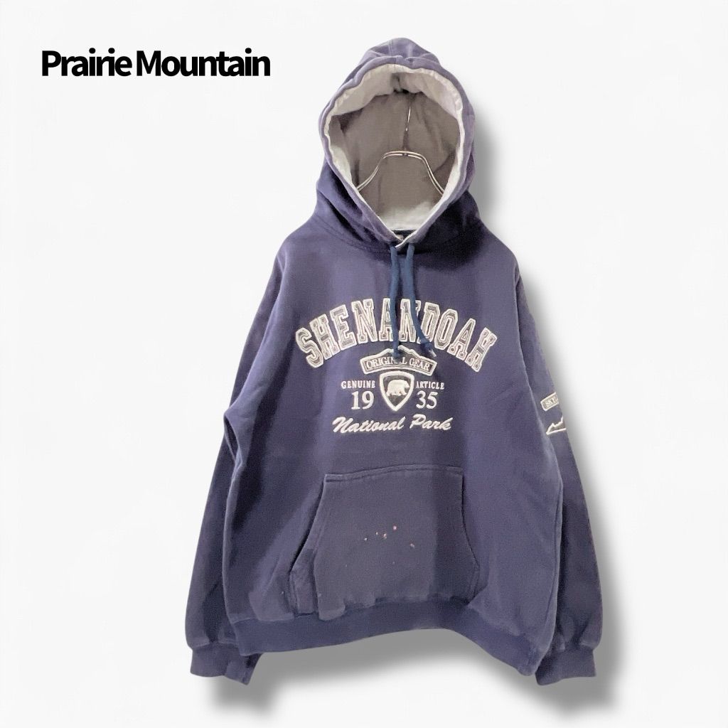 激レアUSA系】SHENANDOAH 刺繍パーカー L相当 ネイビー × ゆるダボXL