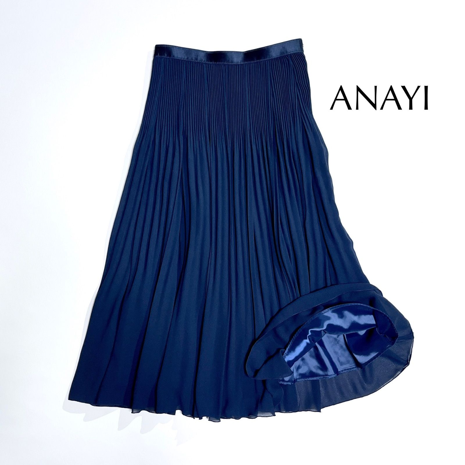 ck 108 ANAYI 2025 SS Eternal Line シアードビープリーツ スカート ロングスカート プリーツスカート オーガンジー 大きいサイズ アナイ 定価36 300