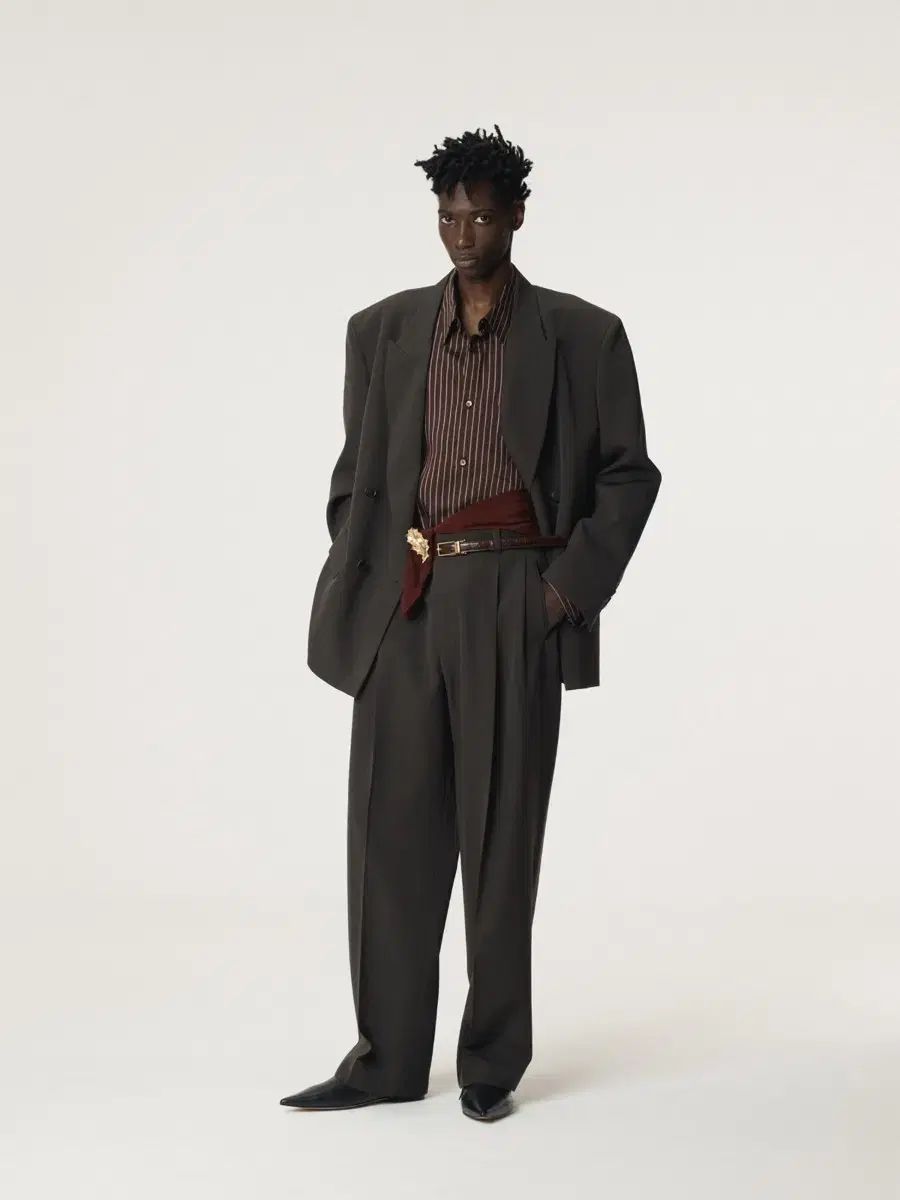 25 FW レクト THYREN ダブルブレスト スーツ セットアップ ジャケット チャコール グレー