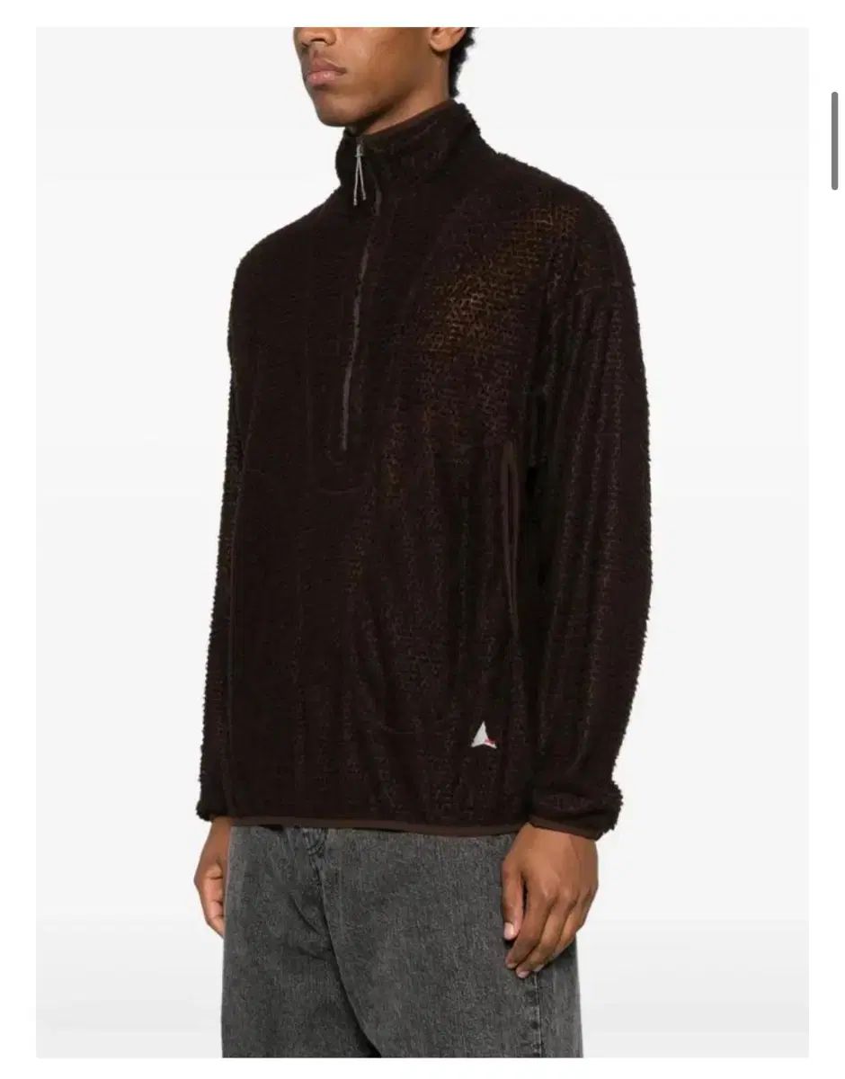 25 FW ROA アルファ ダイレクト ハーフ ジップ DARK BROWN m