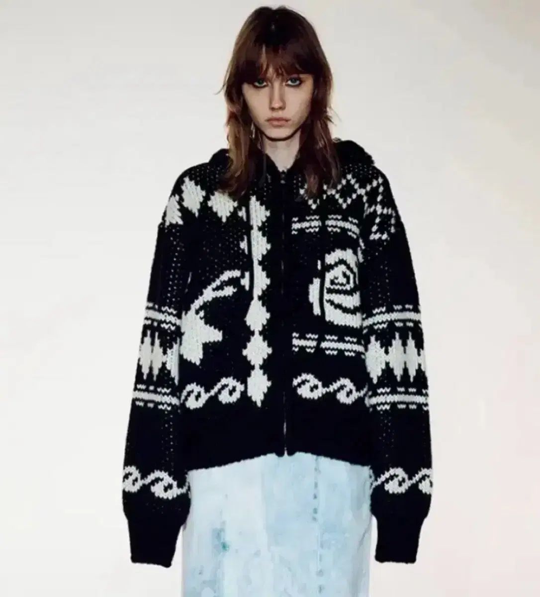 オープンYy ジャカード ニット ジャケット