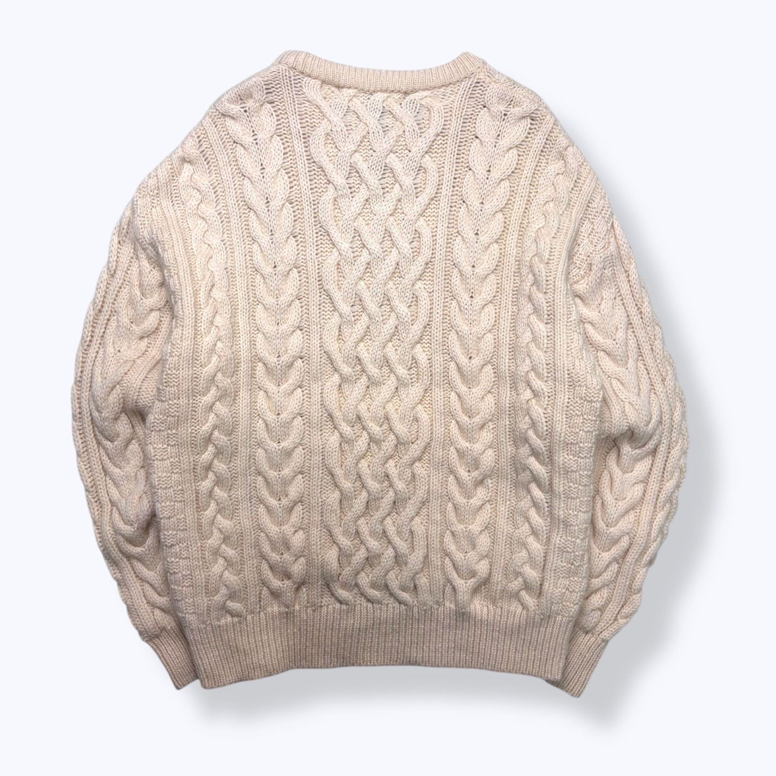 90s Inis Crafts Fisherman Wool Knit Sweater 【M】 90年代 