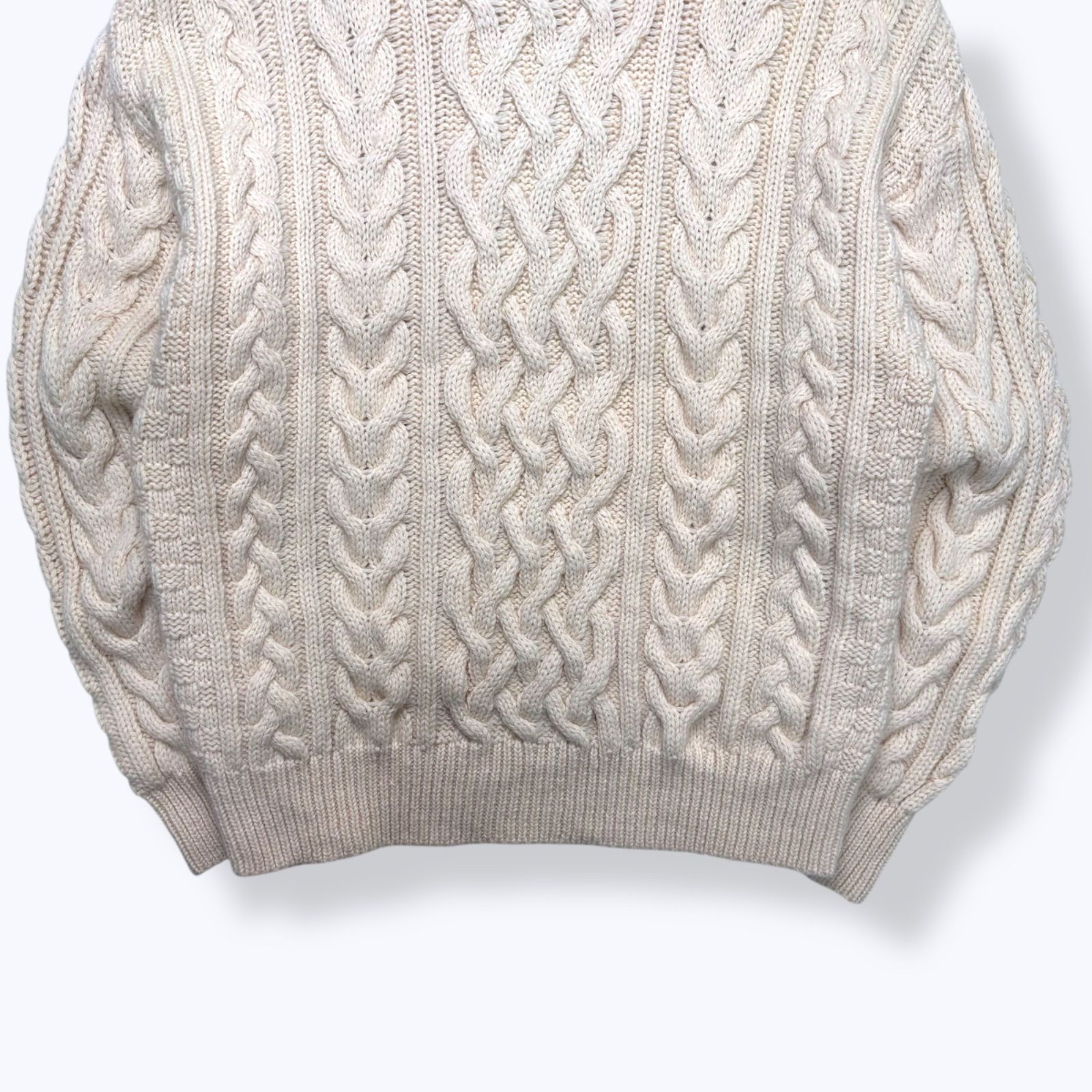 90s Inis Crafts Fisherman Wool Knit Sweater 【M】 90年代 