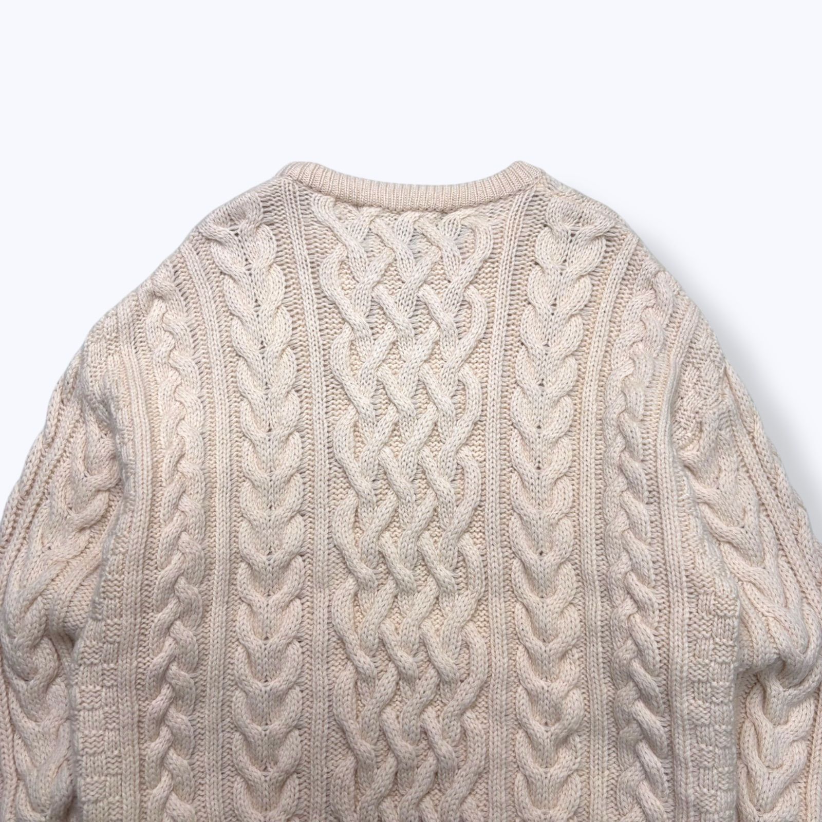 90s Inis Crafts Fisherman Wool Knit Sweater 【M】 90年代 