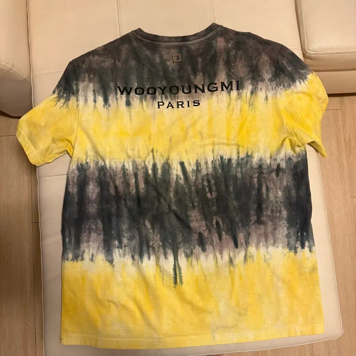 ウーヨンミ パリ Tシャツ イエロー ブラック タイ ダイ