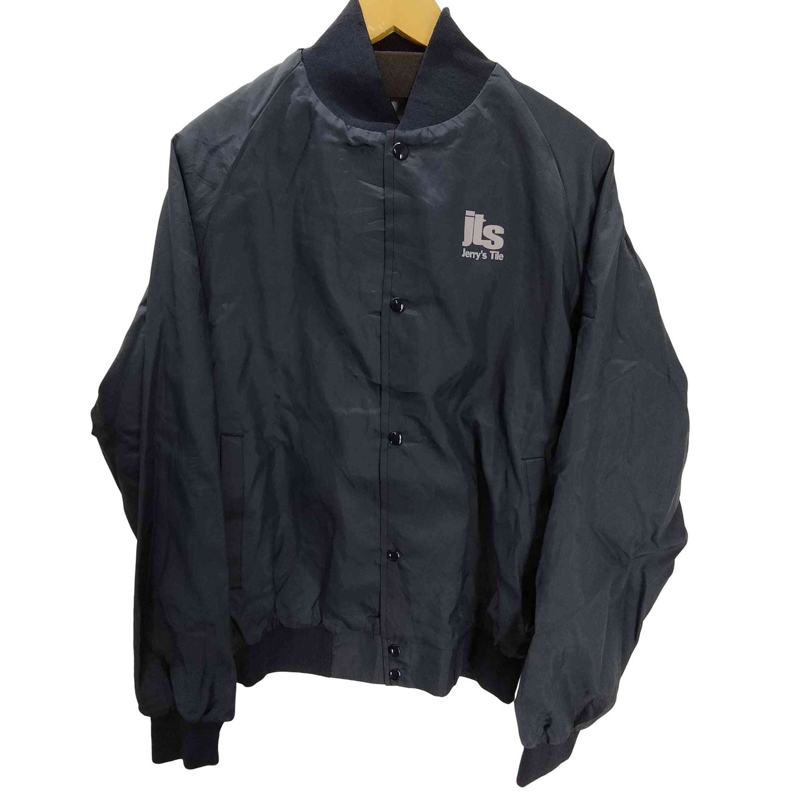 エーエスダブリュージャケット ASW JACKETS 90S USA製 Jerry's Tile ロゴ プリント ナイロン サテン スタジャン ブルゾン ジャケット メンズ import：L 