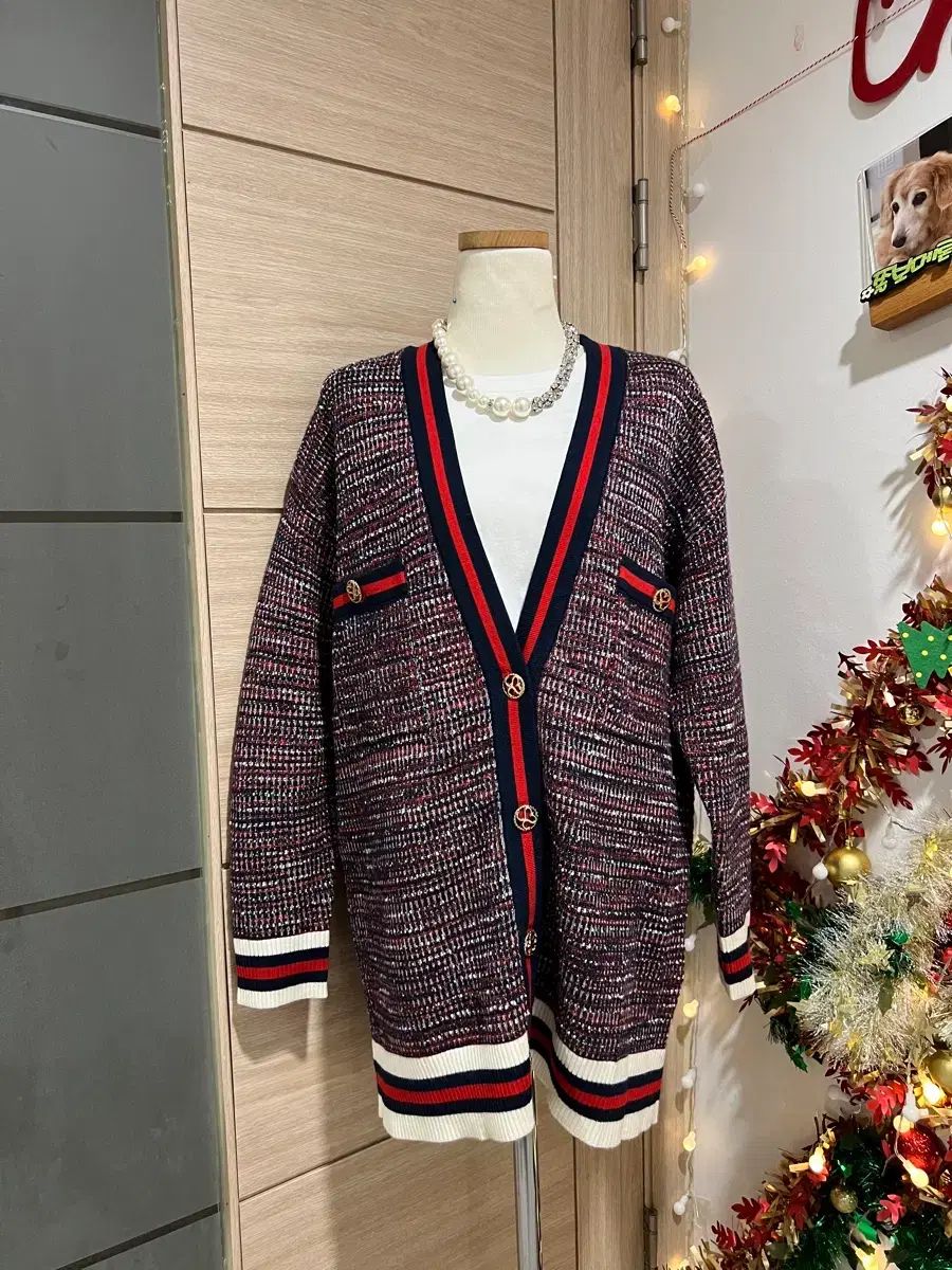 SANDRO ツイード カーディガン 55 66半