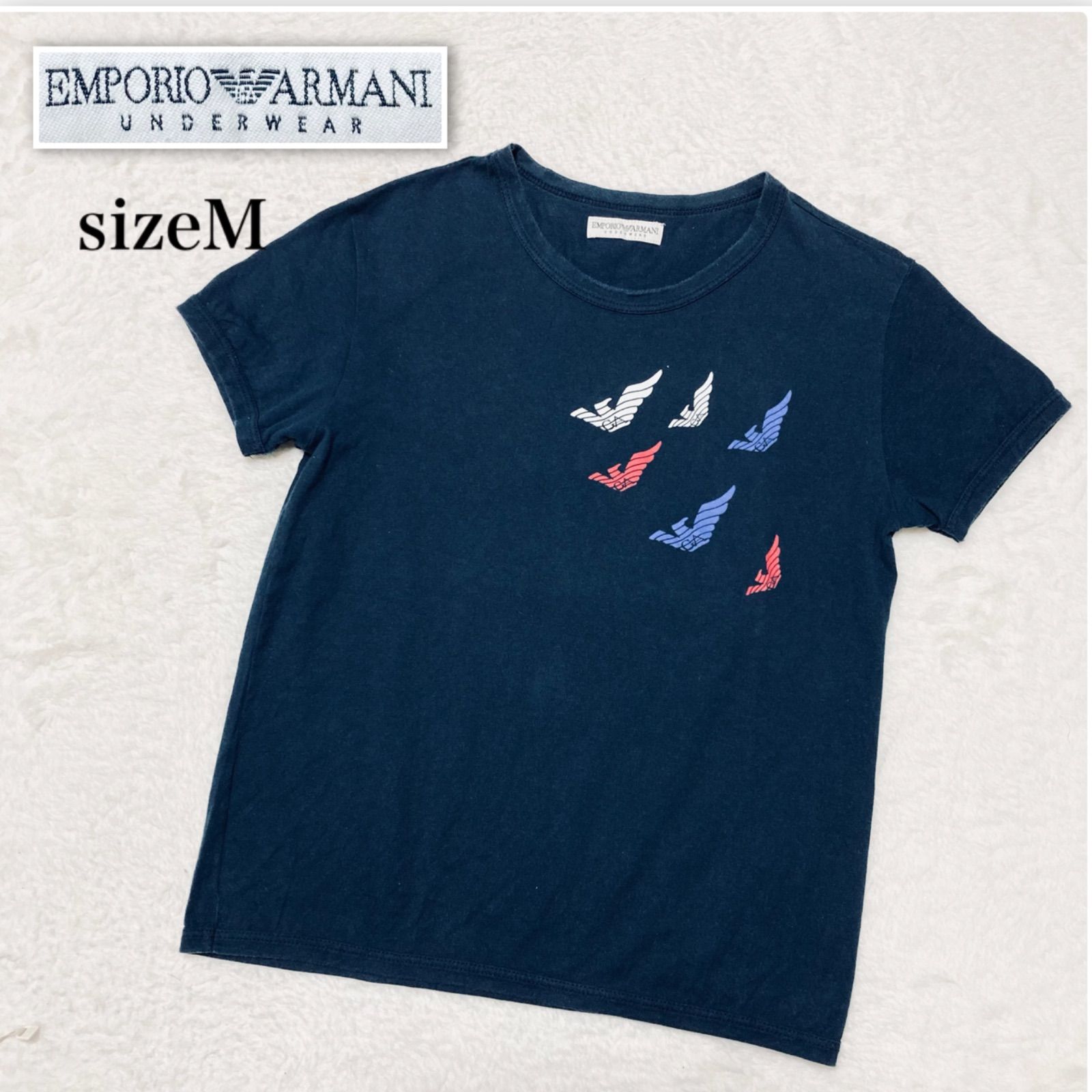 EMPORIO ARMANI エンポリオアルマーニ 6連イーグルロゴプリント 半袖T 
