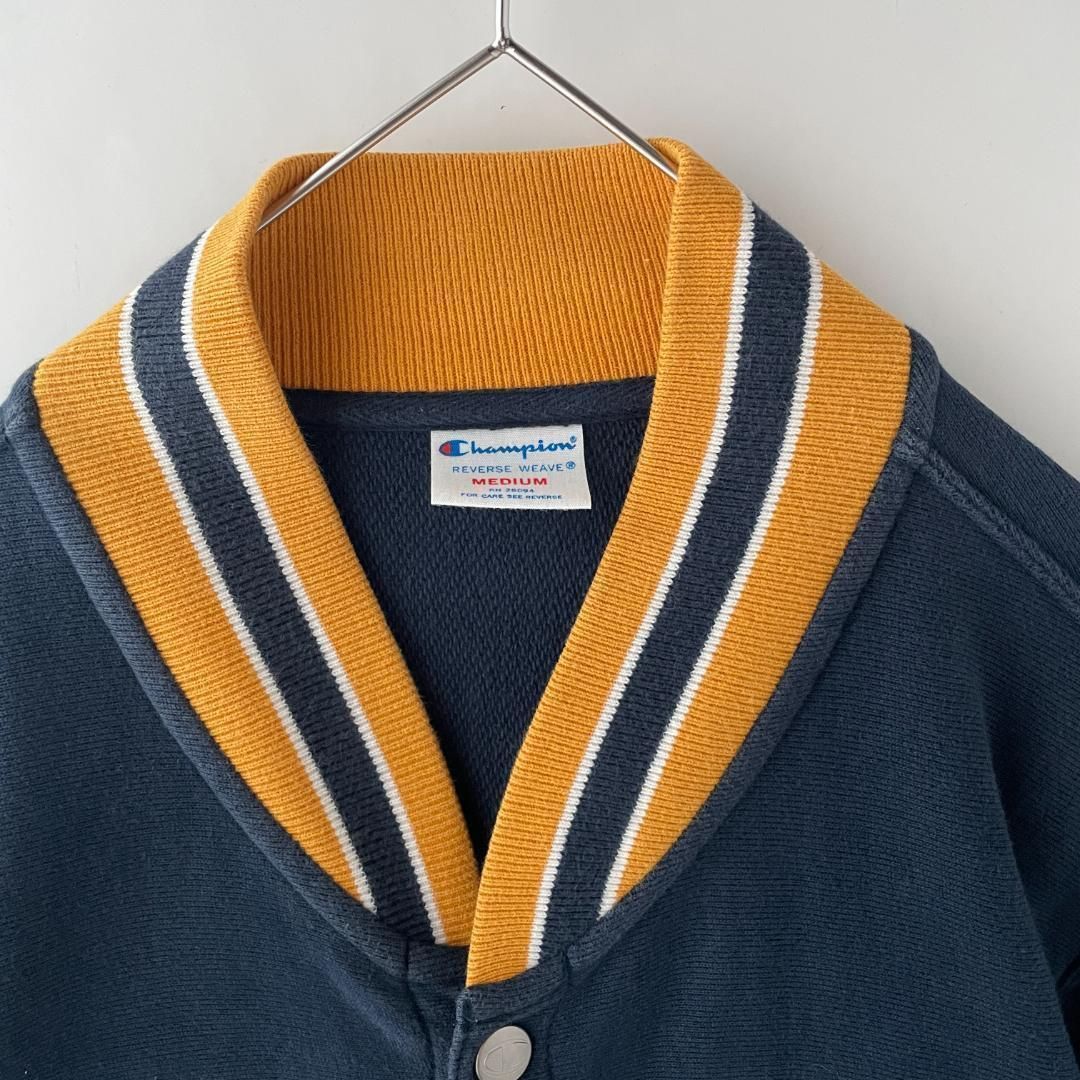 Champion リバースウィーブジャケット スナップボタン 刺繍 ラインリブ 