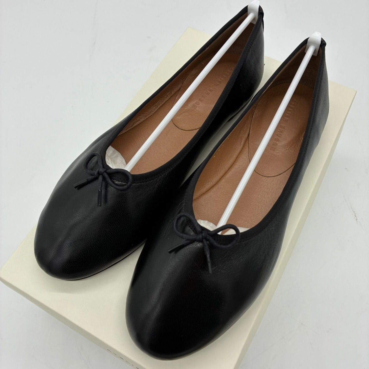 ATELIER BRUGGE アトリエブルージュ 24 cm 黒 レザー バレエシューズ フラット