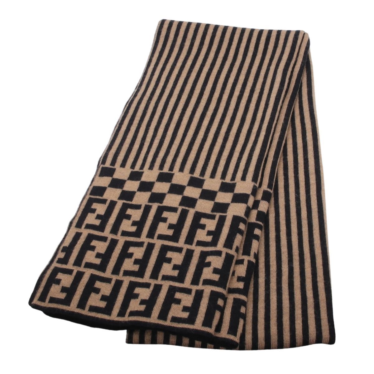 フェンディ FENDI ズッカ マフラー メリノウール100％ レディース 女性 メンズ 男性