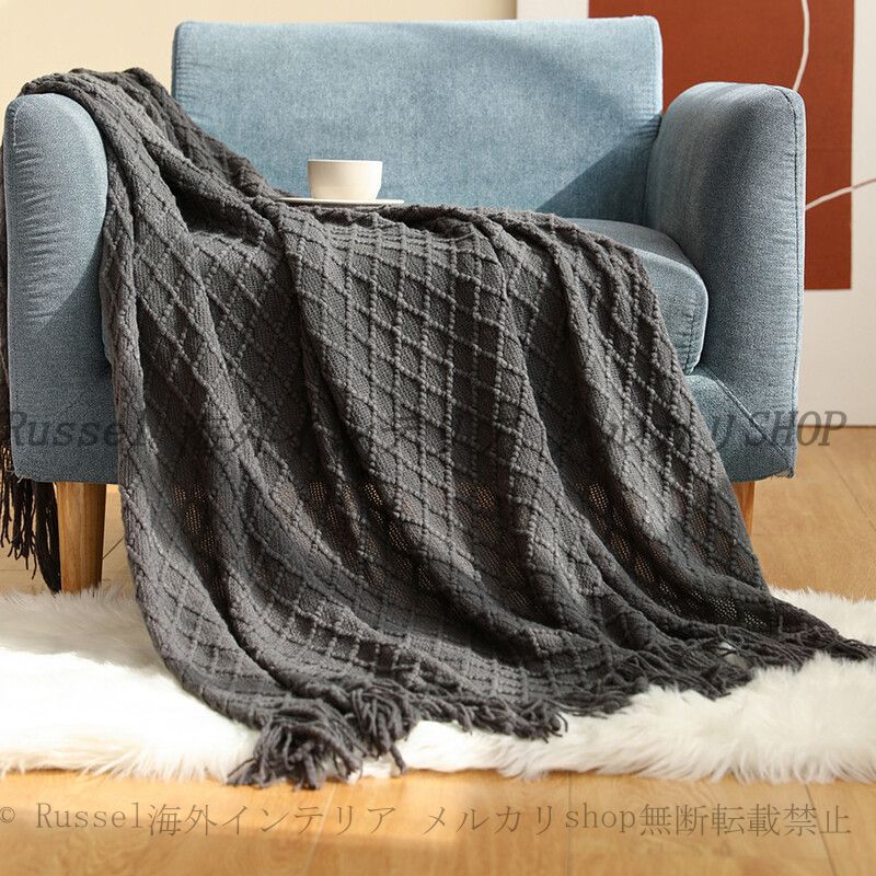 ブランケット 多目的 カシミヤ調 幾何学 タッセル付き おしゃれ 127cm &times; 172cm 130cm &times; 230cm ひざ掛け 軽量 ソファ ベッド用 ソフト コージー スロー ロンバス パターン 洗濯機対応 オールシーズン