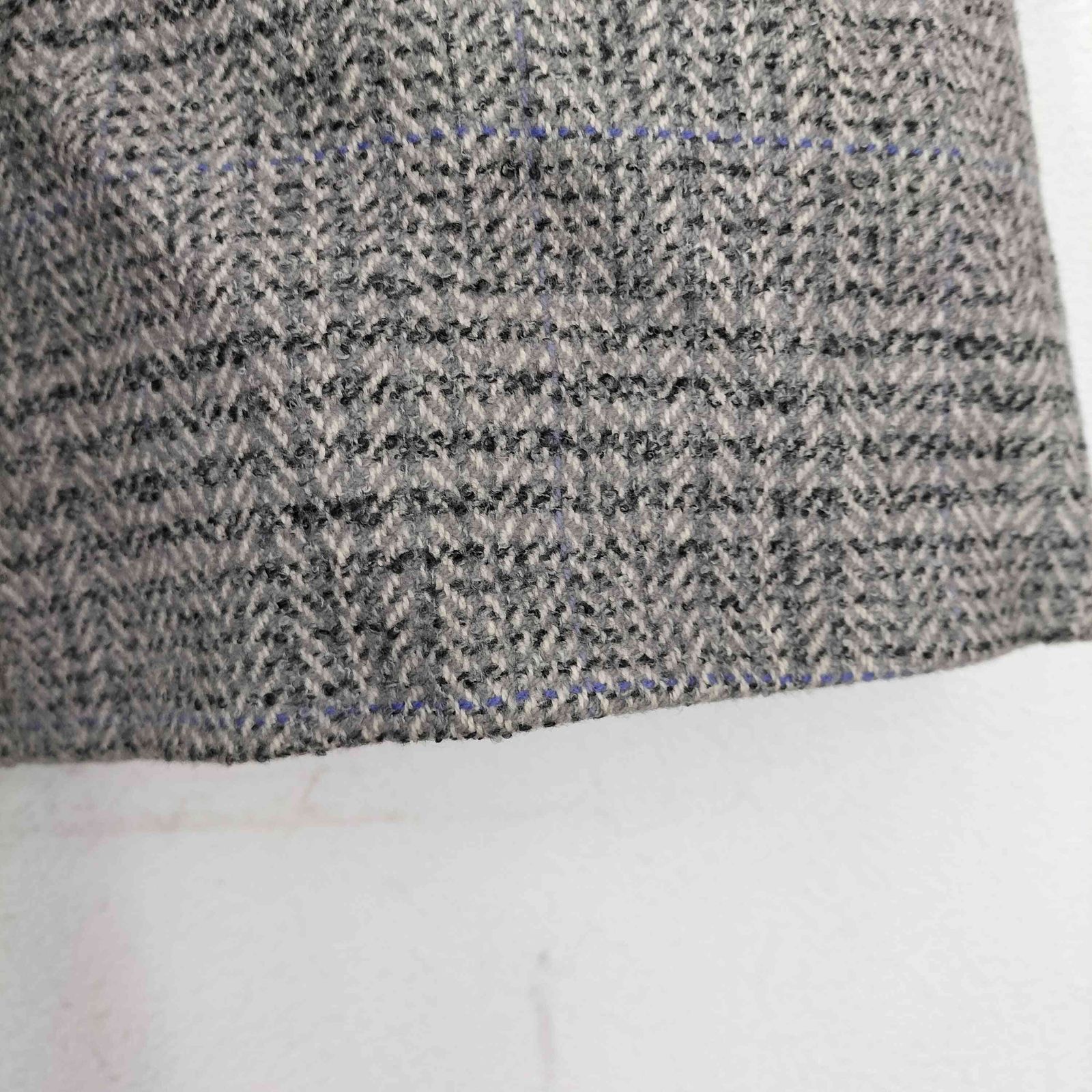 USED古着(ユーズドフルギ) カシミヤ混チェック柄比翼ステンカラーコート メンズ  92A5【中古】【ブランド古着バズストア】 ユーズドフルギ USED古着 カシミヤ混チェック柄比翼ステンカラーコート