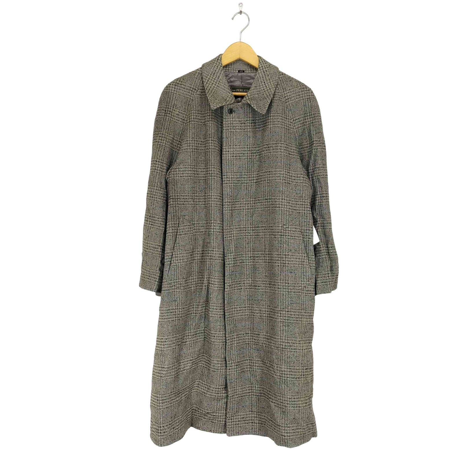 USED古着(ユーズドフルギ) カシミヤ混チェック柄比翼ステンカラーコート メンズ  92A5【中古】【ブランド古着バズストア】 ユーズドフルギ USED古着 カシミヤ混チェック柄比翼ステンカラーコート