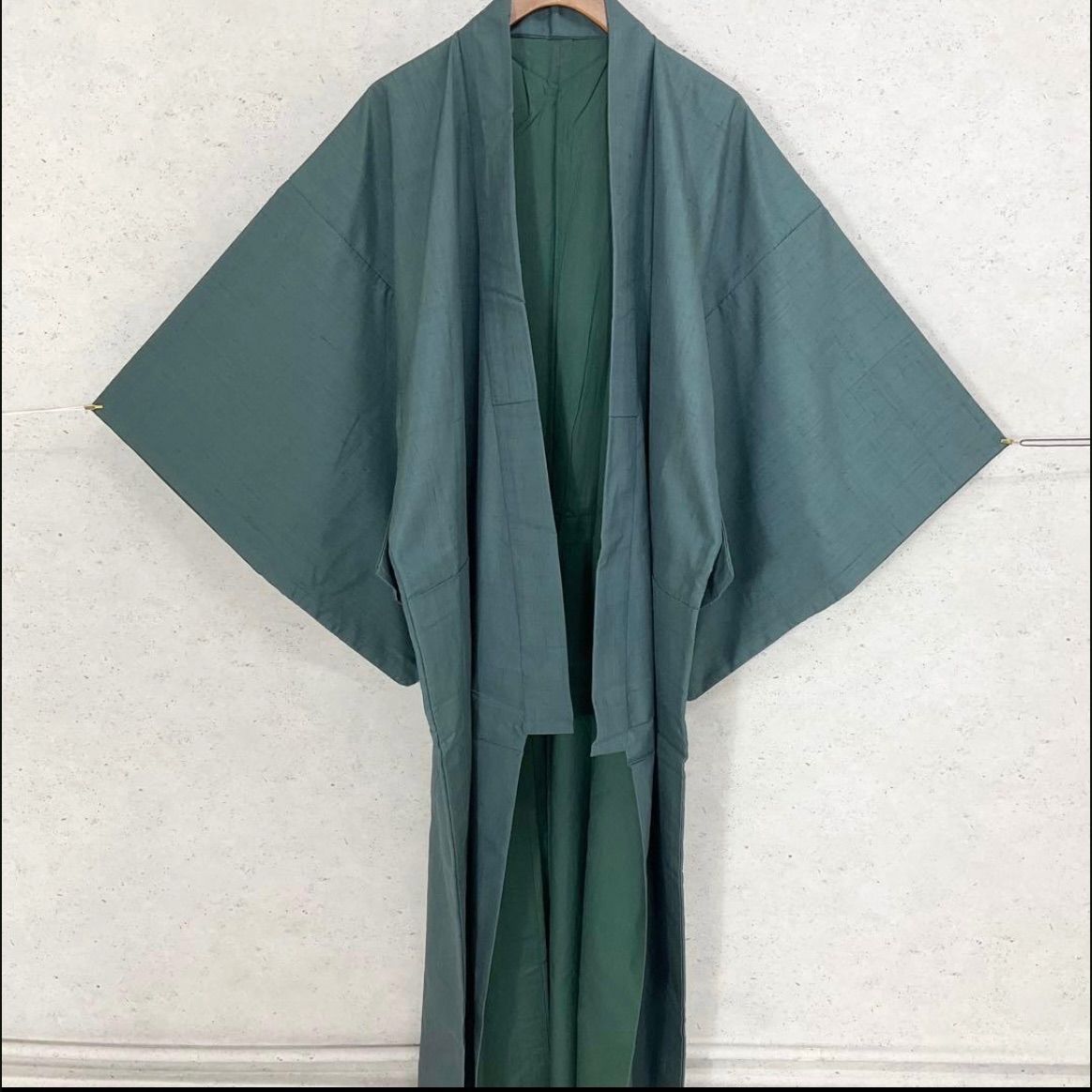 kimono one⬛️男前屋⬛️ ⬛️ゆったりサイズ⬛️男着物⬛️小千谷紬⬛️正絹⬛️袷⬛️一つ紋⬛️裄71着丈147 5