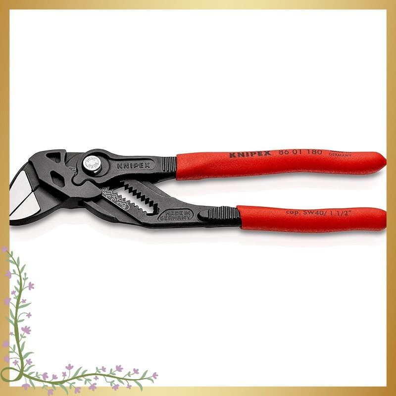 クニペックス KNIPEX 8601-180 SB プライヤーレンチ プラスチックコーティングハンドル 0