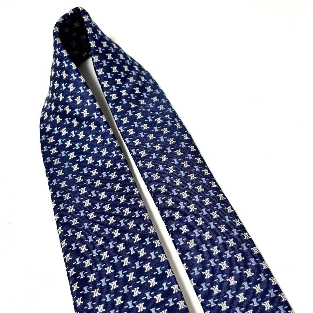 未使用級✨ セリーヌ ネクタイ 光沢 ロゴグラム ネイビー 紺 - メルカリ