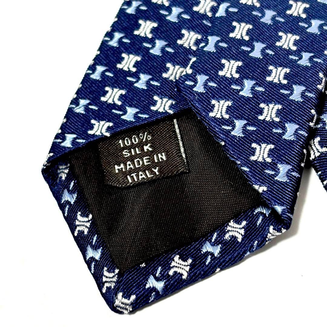 未使用級✨ セリーヌ ネクタイ 光沢 ロゴグラム ネイビー 紺 - メルカリ