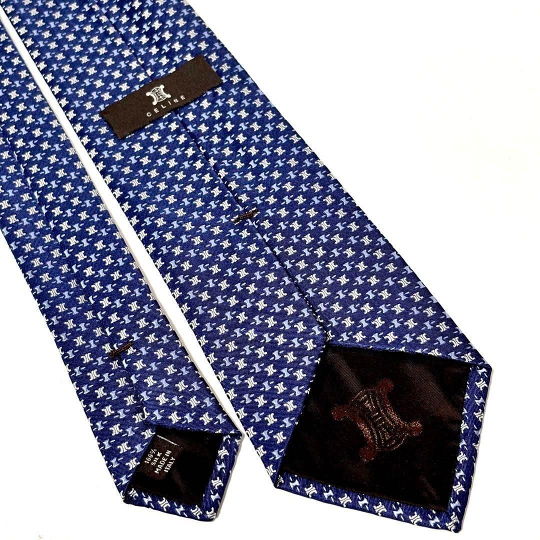 未使用級✨ セリーヌ ネクタイ 光沢 ロゴグラム ネイビー 紺 - メルカリ