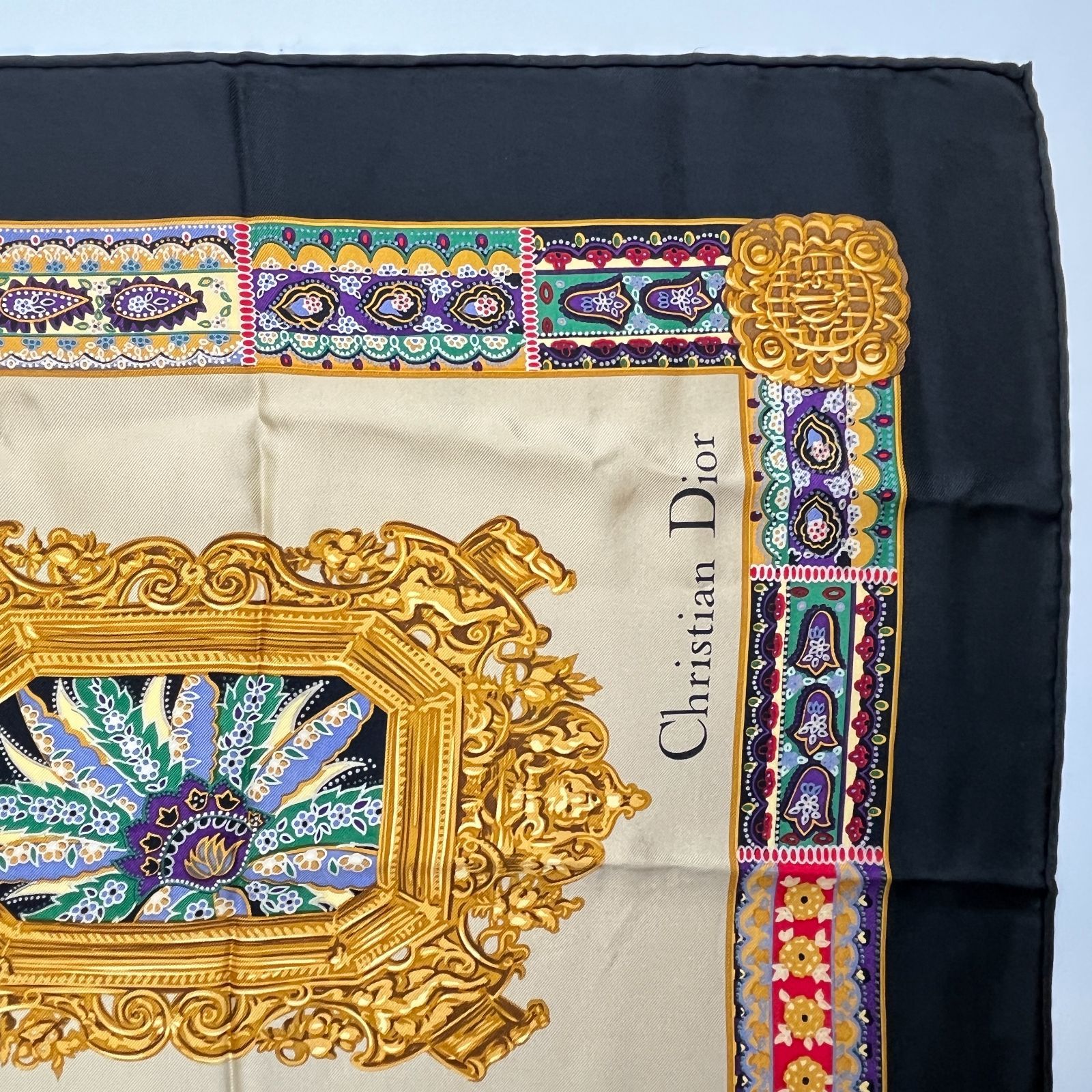 中古】Christian Dior クリスチャンディオール シルク スカーフ マルチ