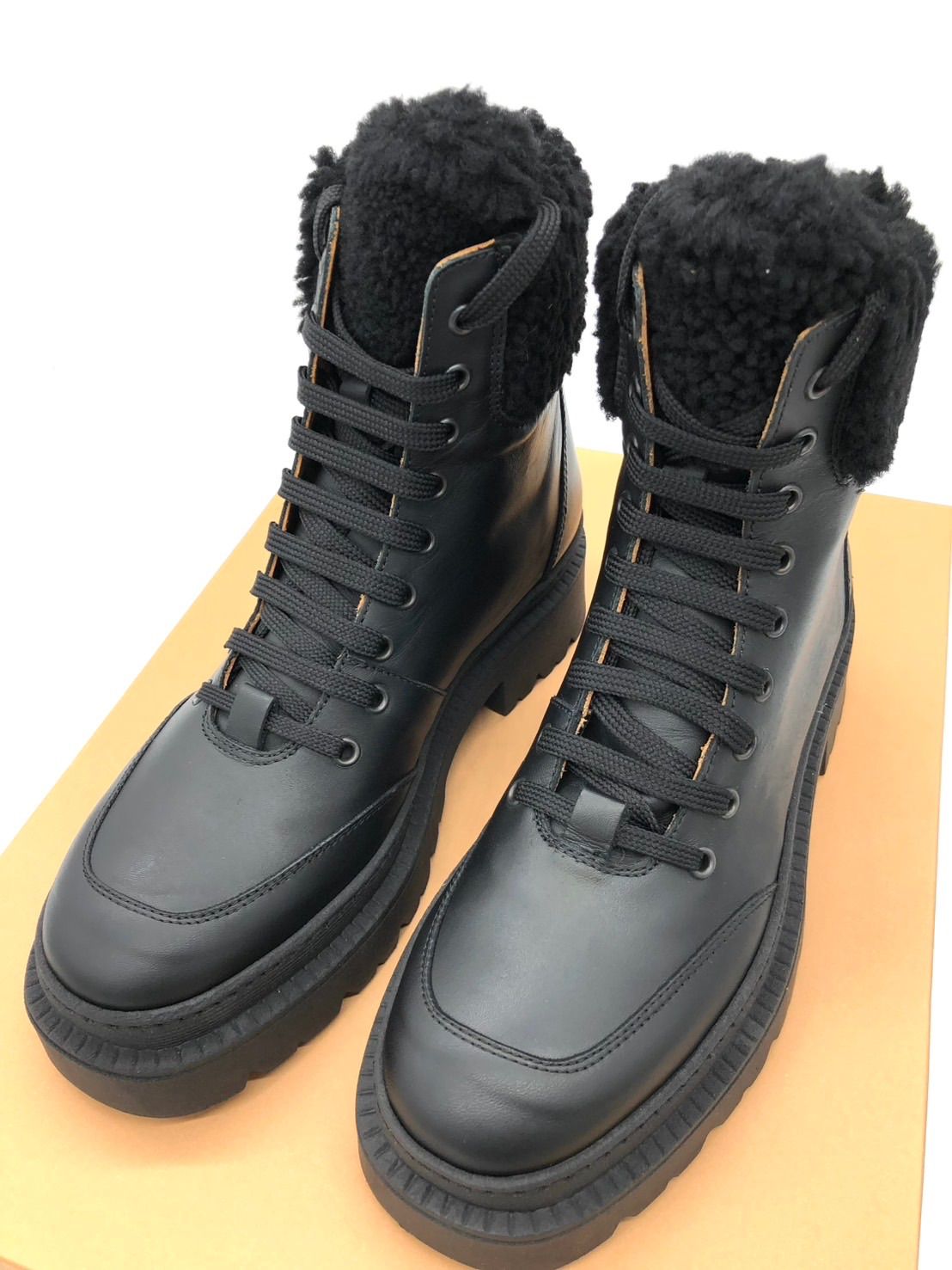 CORSO ROMA 9 ムートンブーツ 37 黒 ブラック 23 5 cm