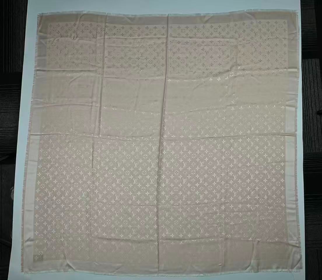 LOUIS VUITTON ルイヴィトン ストール モノグラム シルク ウール ピンク ヴィンテージ レディース HIBUOCHI VINTAGE