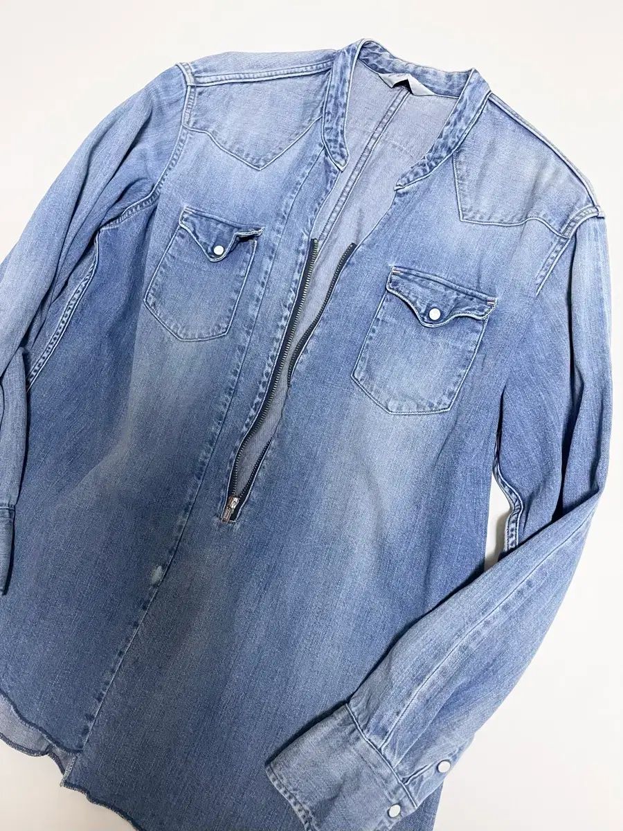 ユーズドウェスタン ジップアップ デニムシャツ
