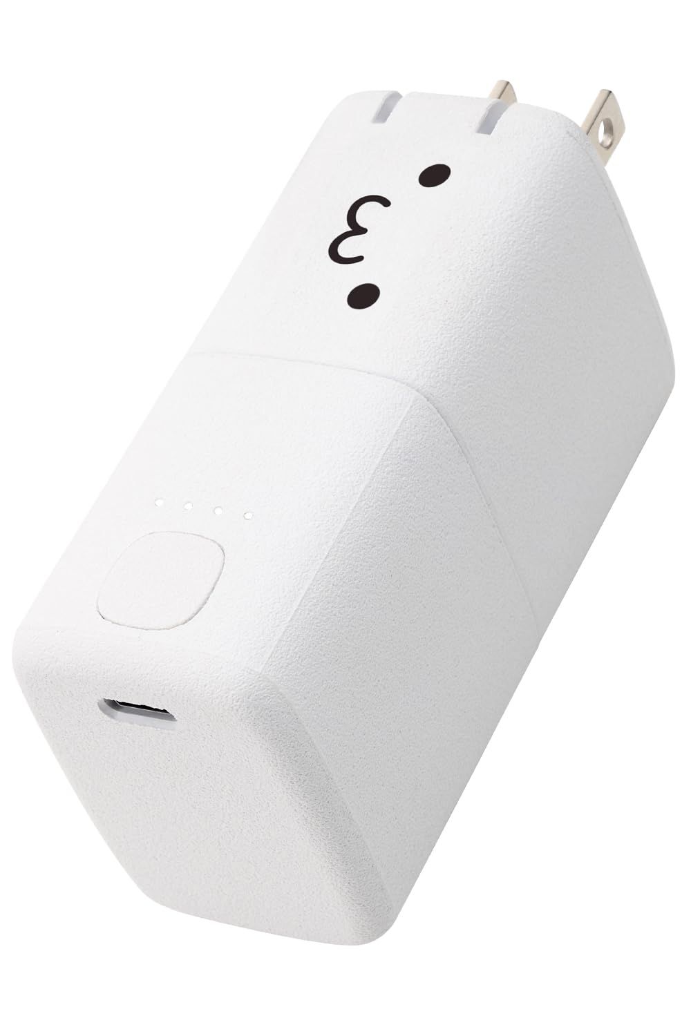 エレコム モバイルバッテリー 5000 mAh AC時30 W 20 コンセント一体型 Type C 1ポート おまかせ充電 まとめて充電 PSE技術基準適合 しろちゃん DE AC 09 WF ホワイト ブラック