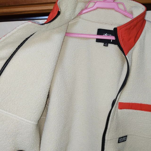 STUSSY ステューシー シェルパ ボア フリースジャケット オフホワイト 