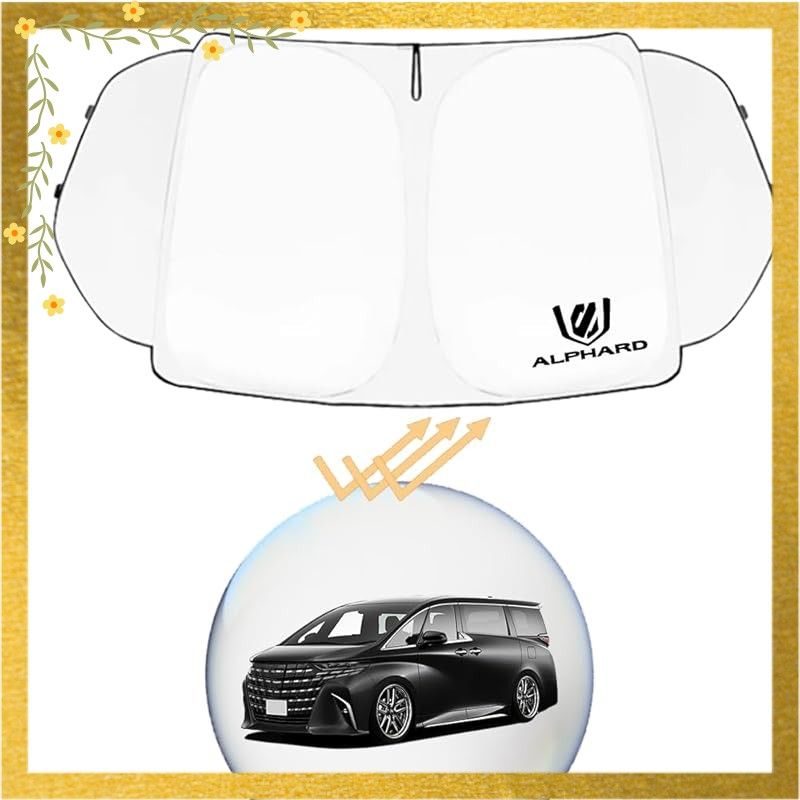 【迅速発送】XIKER 【三角窓付き】トヨタ アルファード30系サンシェード フロントガラス用 暑さ対策 軽量 コンパクト 紫外線カット 劣化防止 折りたたみ収納 カーサンシェード 断熱 日よけ 