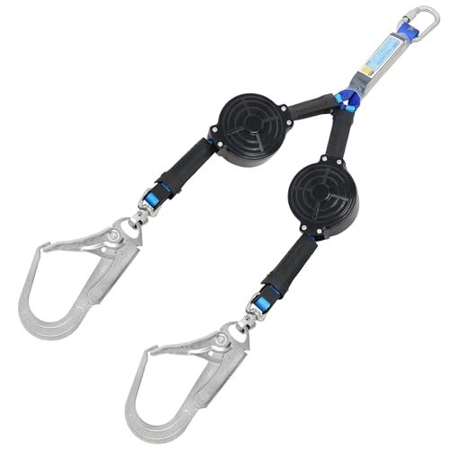 UIANSP 新規 全帯 フルハーネス用ダブルランヤード ２本 兼用ランヤード 巻取り式 フルハーネス型 ランヤード 墜落制止用器具 安全帯 c 8 d 5 a 899