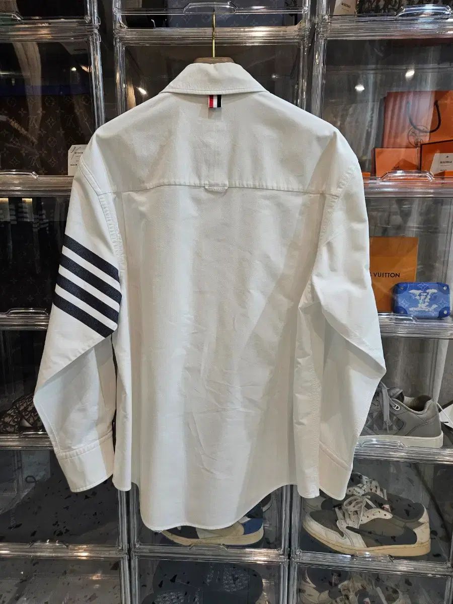 新モデル トム ブラウン 斜めボーダー 袖ストライプ オーバーサイズ シャツ 白 1級