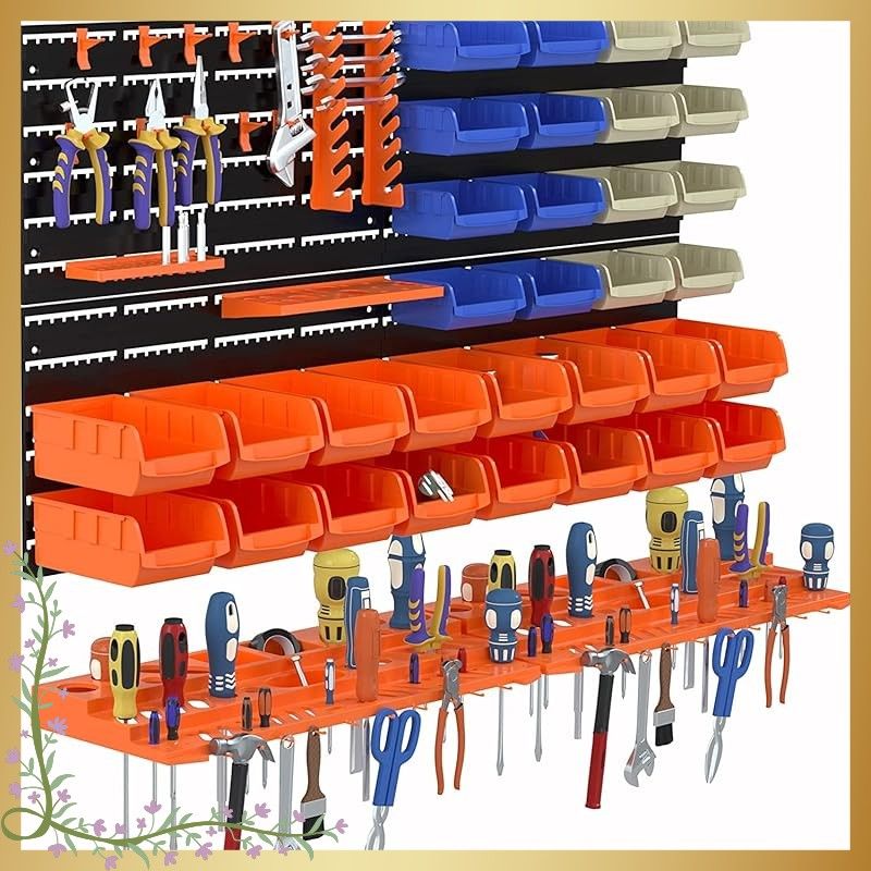 【迅速発送】KOOPRO 工具ケース ツールボックス 小物 工具入れセット パーツ収納 工具差し フック 壁掛けボード ガレージ 工場作業場 家庭ワークショップ DIY 0