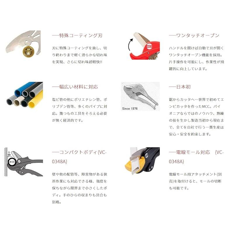  MCC エンビカッタ 特殊コーティング VC-63 ED VC-0363 A 0 パイプカッター カッター