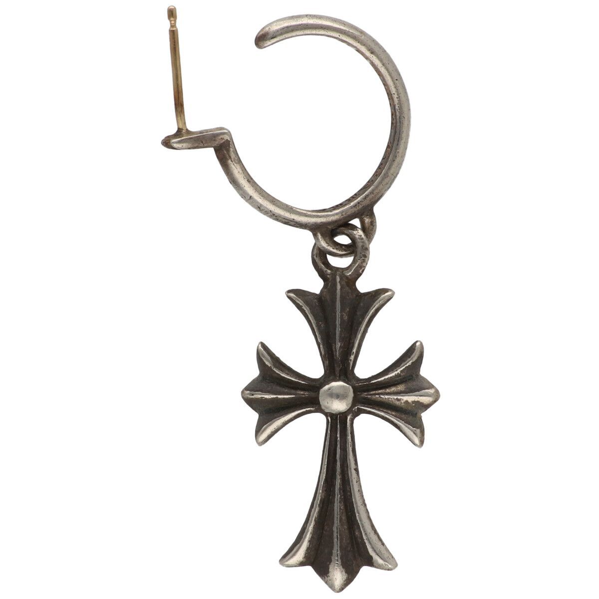 CHROME HEARTS クロムハーツ タイニーCHクロス フープピアス SV 925 シルバー イヤリング RS