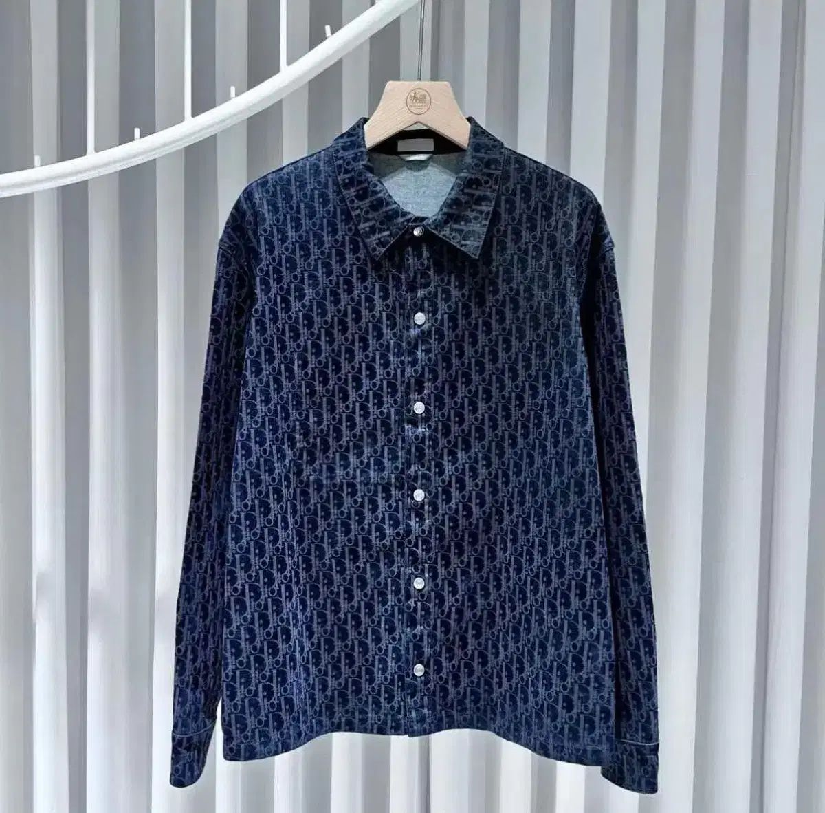 インボイス ディオール オブリーク デニム ツアーベルベット オーバーサイズシャツ ジャケット