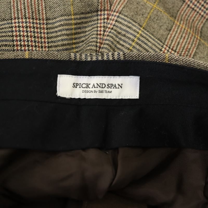 スピック&スパン Spick&Span グレンチェック テーパードパンツ タック
