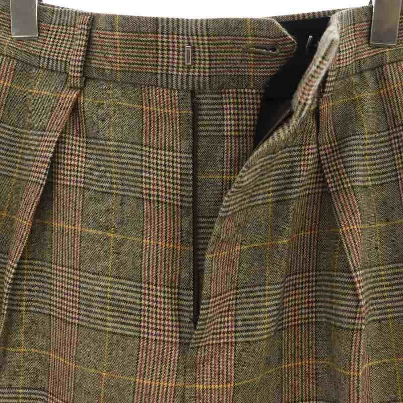 スピック&スパン Spick&Span グレンチェック テーパードパンツ タック