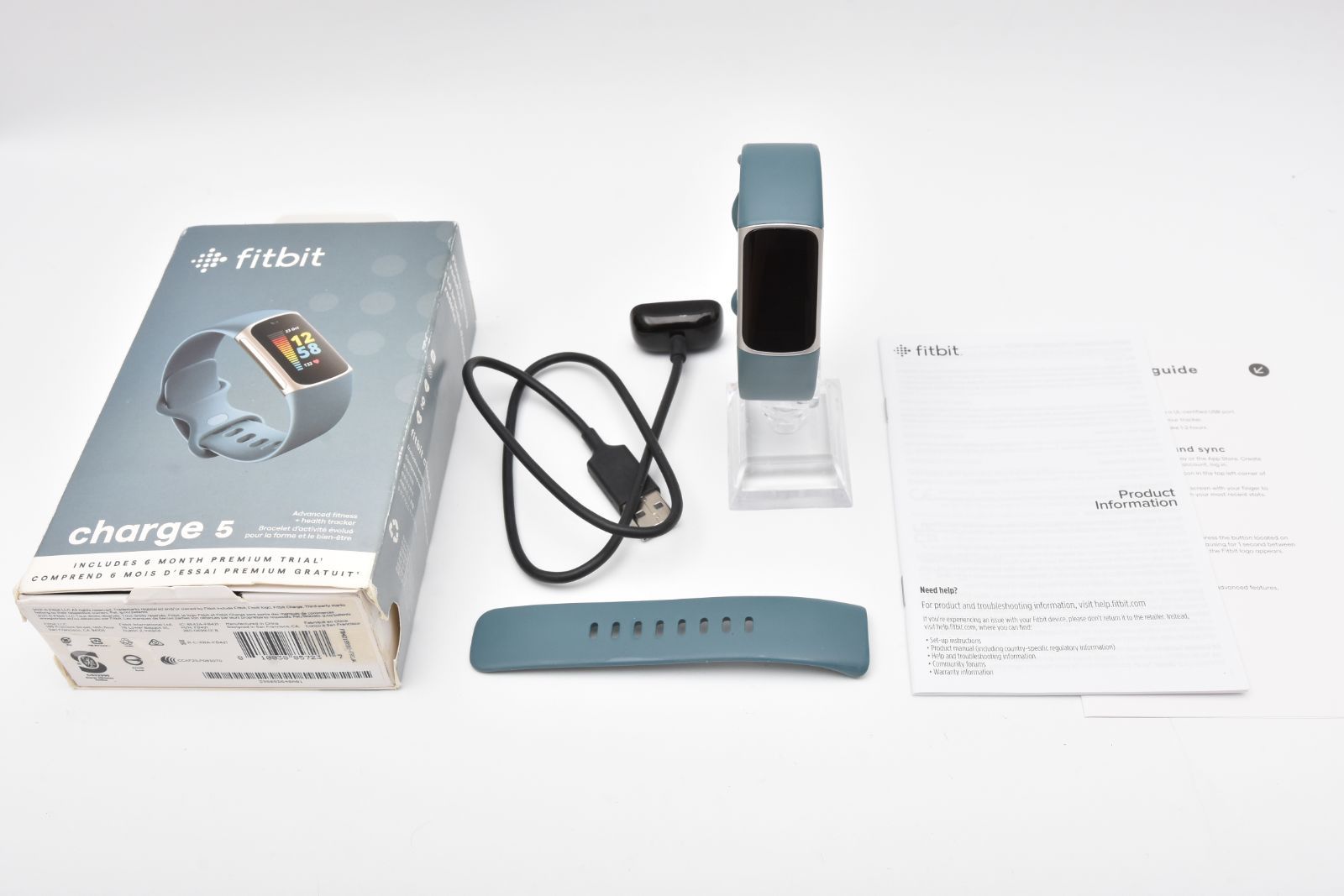 Fitbit Charge 5 スチールブルー-プラチナ