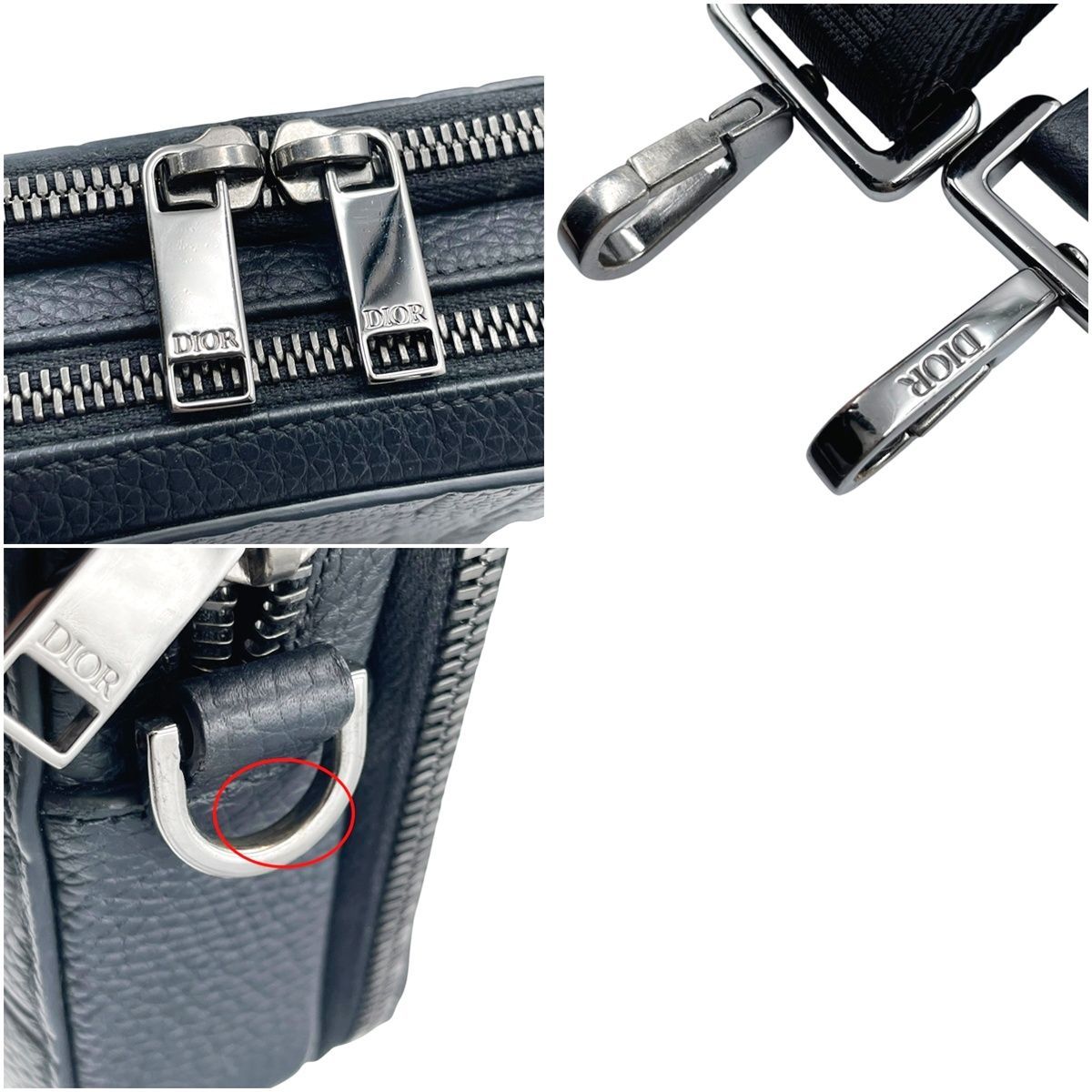 クリスチャン・ディオール Christian Dior ストラップ付 ジップポーチ グラビティ 2ESBC119LLG ブラック シルバー金具 レザー レディース ショルダーバッグ 中古】Dior ディオール ショルダーバッグ グラビティレザー ストラップ